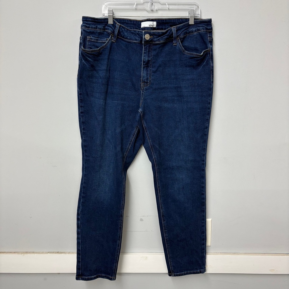 Vervet Los Angeles Womens Plus Size 18 Dark Wash High Rise Skinny Jeans VT1185-P